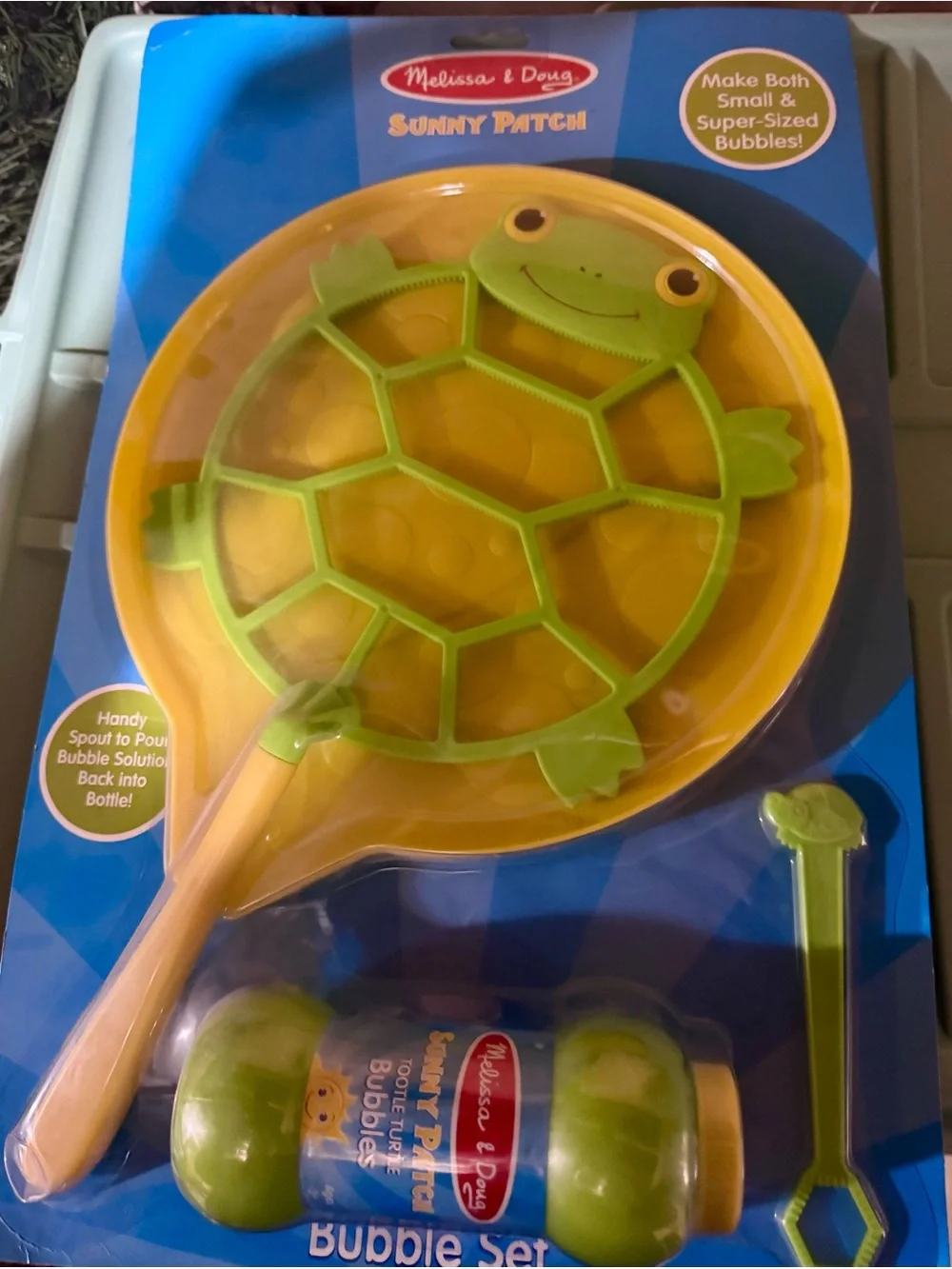 Melissa & Doug Sunny Patch Turtle Bubble Set - Green & Yellow - Picture 3 of 3